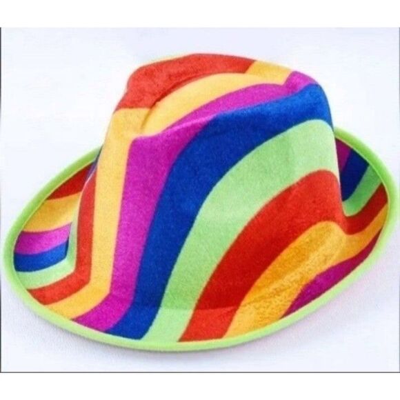 Unisex rainbow pride felt fedora hat main image 4
